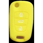 GUSCIO SILICONE GIALLO PER CHIAVE HYUNDAI 3 TASTI C/TASTO BAULE