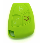 GUSCIO SILICONE VERDE PER CHIAVE MERCEDES 3 TASTI C/TASTO BAULE