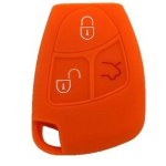 GUSCIO SILICONE ARANCIO PER CHIAVE MERCEDES 3 TASTI C/TASTO BAULE