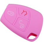 GUSCIO SILICONE ROSA PER CHIAVE MERCEDES 3 TASTI C/TASTO BAULE