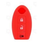 GUSCIO SILICONE ROSSO PER CHIAVE NISSAN 3 TASTI C/TASTO ALLARME