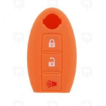 GUSCIO SILICONE ARANCIO PER CHIAVE NISSAN 3 TASTI C/TASTO ALLARME