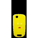 GUSCIO SILICONE GIALLA PER CHIAVE OPEL/CHEVROLET 3 TASTI C/TASTO BAULE