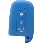 GUSCIO SILICONE CELESTE PER CHIAVE HYUNDAI 3 TASTI C/TASTO BAULE