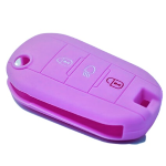 GUSCIO SILICONE VIOLA PER CHIAVE CITROEN/PEUGEOT 3 TASTI C/TASTO BAULE