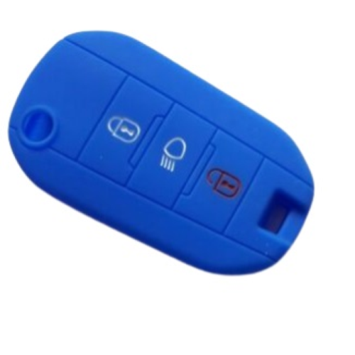 GUSCIO SILICONE BLU PER CHIAVE CITROEN/PEUGEOT 3 TASTI C/TASTO FARI