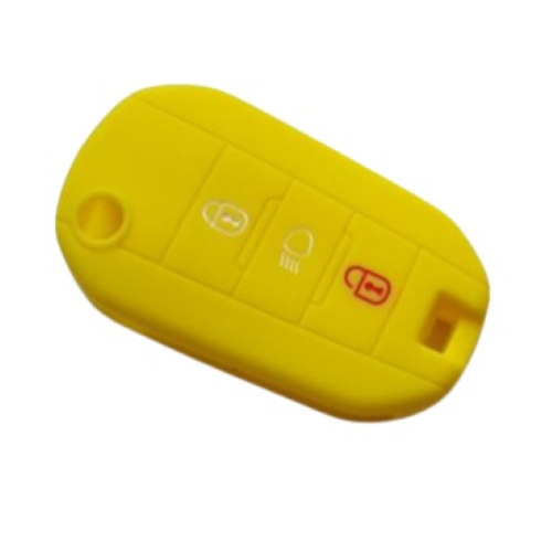 GUSCIO SILICONE GIALLO PER CHIAVE CITROEN/PEUGEOT 3 TASTI C/TASTO FARI