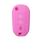 GUSCIO SILICONE ROSA PER CHIAVE CITROEN/PEUGEOT 3 TASTI C/TASTO FARI