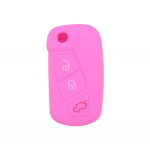 GUSCIO SILICONE ROSA PER CHIAVE FORD 3 TASTI C/TASTO BAULE