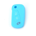 GUSCIO SILICONE CELESTE PER CHIAVE FORD 3 TASTI C/TASTO BAULE