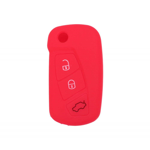 GUSCIO SILICONE ROSSO PER CHIAVE FORD 3 TASTI C/TASTO BAULE
