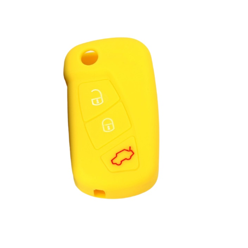 GUSCIO SILICONE GIALLO PER CHIAVE FORD 3 TASTI C/TASTO BAULE