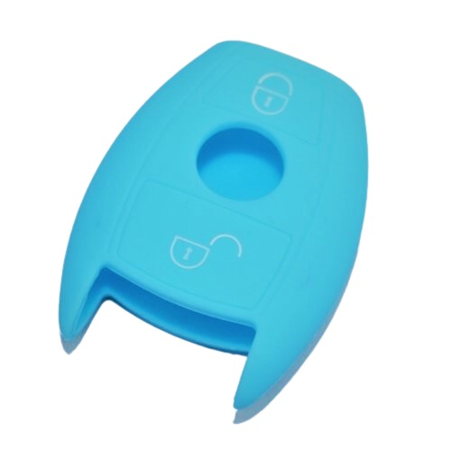 GUSCIO SILICONE CELESTE PER CHIAVE MERCEDES 2 TASTI