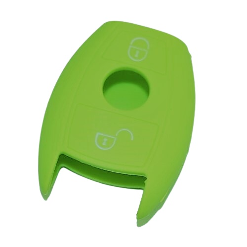 GUSCIO SILICONE VERDE FLUO PER CHIAVE MERCEDES 2 TASTI