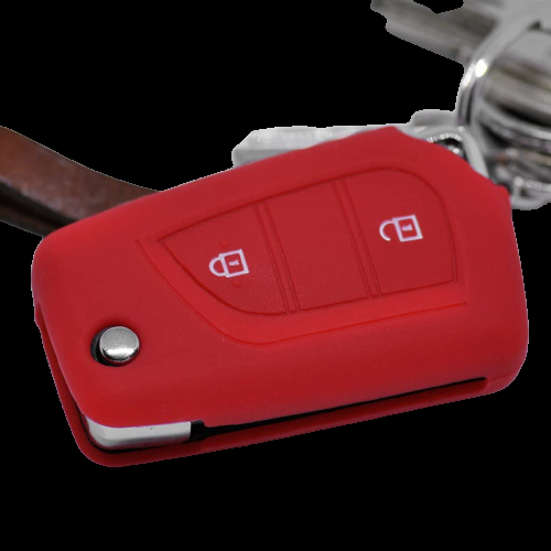 GUSCIO SILICONE ROSSO CHIAVE CITROEN/PEUGEOT/TOYOTA 3 TASTI C/T BAULE