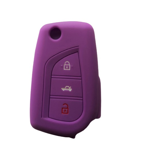 GUSCIO SILICONE VIOLA CHIAVE CITROEN/PEUGEOT/TOYOTA 3 TASTI C/T BAULE