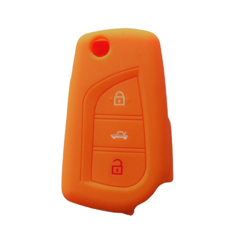 GUSCIO SILICONE ARANCIO CHIAVE CITROEN/PEUGEOT/TOYOTA 3 TASTI C/T BAUL