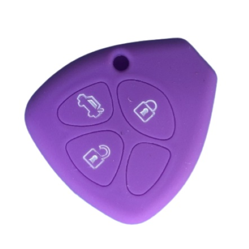 GUSCIO SILICONE VIOLA PER CHIAVE TOYOTA 3 TASTI C/TASTO BAULE