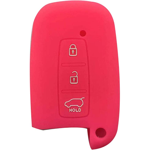 GUSCIO SILICONE FUXIA PER CHIAVE HYUNDAI 3 TASTI C/TASTO BAULE