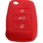 GUSCIO SILICONE ROSSO CHIAVE SEAT/VW 3 TASTI C/T BAULE E SPIA IN ALTO