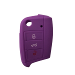 GUSCIO SILICONE VIOLA PER CHIAVE SEAT/VOLKSWAGEN 3 TASTI C/TASTO BAULE