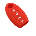 GUSCIO SILICONE ROSSO PER CHIAVE NISSAN 4 TASTI C/T BAULE + ALLARME