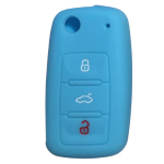GUSCIO SILICONE CELESTE CHIAVE SEAT/VW 3 TASTI C/T BAULE E SPIA IN ALT