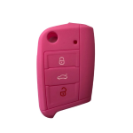 GUSCIO SILICONE ROSA PER CHIAVE SEAT/VOLKSWAGEN 3 TASTI C/TASTO BAULE