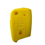GUSCIO SILICONE GIALLO PER CHIAVE SEAT/VOLKSWAGEN 3 TASTI C/TASTO BAU