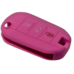 GUSCIO SILICONE FUXIA PER CHIAVE CITROEN/PEUGEOT 3 TASTI C/TASTO BAULE