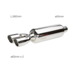 <MARMITTA UNIV. DOUBLE EXPRES ROTONDO INOX D.55 L.560mm ESR661