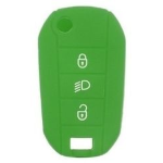 GUSCIO SILICONE VERDE PER CHIAVE CITROEN/PEUGEOT 3 TASTI C/TASTO FARI