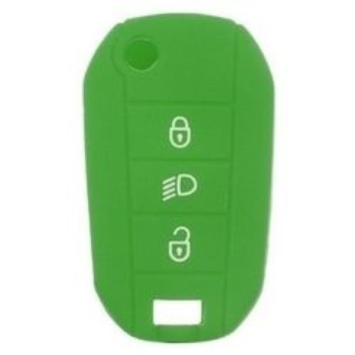 GUSCIO SILICONE VERDE PER CHIAVE CITROEN/PEUGEOT 3 TASTI C/TASTO FARI