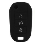 GUSCIO SILICONE NERO PER CHIAVE CITROEN/PEUGEOT 3 TASTI C/TASTO FARI