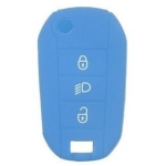 GUSCIO SILICONE CELESTE PER CHIAVE CITROEN/PEUGEOT 3 TASTI C/T FARI