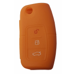GUSCIO SILICONE ARANCIO PER CHIAVE FORD 3 TASTI C/TASTO BAULE