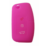 GUSCIO SILICONE FUXIA PER CHIAVE FORD 3 TASTI C/TASTO BAULE