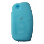 GUSCIO SILICONE CELESTE PER CHIAVE FORD 3 TASTI C/TASTO BAULE