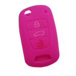 GUSCIO SILICONE FUXIA PER CHIAVE HYUNDAI 3 TASTI C/TASTO BAULE
