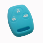 GUSCIO SILICONE CELESTE PER CHIAVE HONDA 3 TASTI C/TASTO BAULE