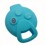 GUSCIO SILICONE CELESTE PER CHIAVE SMART 3 TASTI C/TASTO BAULE