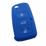 GUSCIO SILICONE BLU SCURO CHIAVE SKODA/SEAT/VOLKSWAGEN 3 TASTI C/T BAU