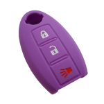 GUSCIO SILICONE VIOLA PER CHIAVE NISSAN 3 TASTI C/TASTO ALLARME