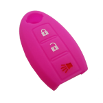 GUSCIO SILICONE FUXIA PER CHIAVE NISSAN 3 TASTI C/TASTO ALLARME
