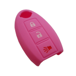 GUSCIO SILICONE ROSA PER CHIAVE NISSAN 3 TASTI C/TASTO ALLARME