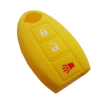 GUSCIO SILICONE GIALLO PER CHIAVE NISSAN 3 TASTI C/TASTO ALLARME