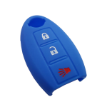 GUSCIO SILICONE BLU SCURO PER CHIAVE NISSAN 3 TASTI C/TASTO ALLARME