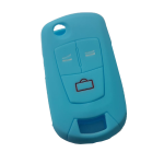 GUSCIO SILICONE CELESTE PER CHIAVE OPEL 3 TASTI C/TASTO BAULE