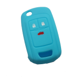 GUSCIO SILICONE CELESTE PER CHIAVE OPEL/CHEVROLET 3 TASTI C/T BAULE