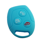 GUSCIO SILICONE CELESTE PER CHIAVE FORD 3 TASTI C/TASTO BAULE